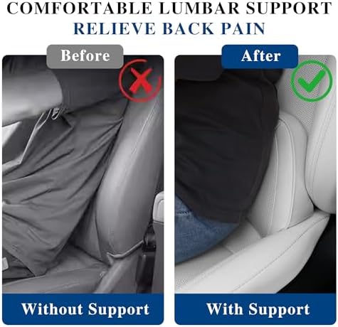 Car Lumbar Support Pillow for Driving Seat, White, 1 Pack - Image 3