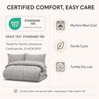 CozyLux Twin XL Comforter Set French Grey - 5 Pieces Twin XL Bed in a Bag - Image 6