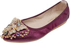 VYKF Womens Ballet Flats Foldable Rhinestone Pointed Toe Wedding Shoes Comfortable Slip on Flat Shoe - Image 2
