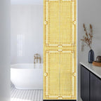 Window Privacy Film Frosted, Lemon Yellow Botanical Reusable Static Cling Window Tints, Vintage Florals Geometric Minimalist Heat Control Windows Films for Offices, Balcony, 29.5 x 118 Inches - Image 3