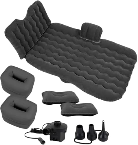 Zone Tech Inflatable Car Travel Air Mattress Back Seat- Pump Kit Premium Quality- Vacation Camping-Sleep Automotive Bed with 2 Air Pillows Car SUV Universal Fit by ZONETECH