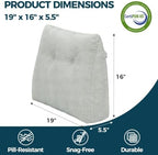 Back Support Pillow for Recliner Soft Dual Layer Lumbar Support Pillow with Shredded Memory Foam Ergonomic Orthopedic Couch Lumbar Cushions for Elderly Lower Back Pain Relief Light Grey - Image 6