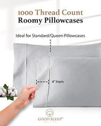 1000 TC Standard Pillowcases Set of 4 100% Egyptian Cotton Pillow Cases - Image 4