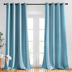 NICETOWN Blackout Living Room Curtains Teal Blue - Home Fashion Ring Top Thermal Insulated Room Darkening Curtains for Bedroom/Living Room (2 Panels, W52 x L90, Teal Blue) by NICETOWN