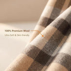Pure Wool Plaid Throw Blanket,Super Soft Lightweight Home Decorative Throw - Image 2
