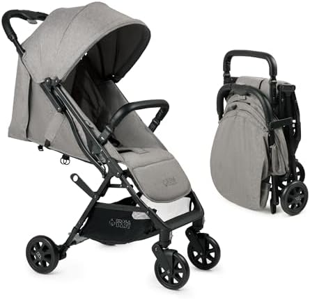 Lightweight Travel Stroller for Baby & Toddlers - Easy Fold & Compact Stroller with Canopy, Storage Basket, Multi-Position Recline & Convenient One-Hand Fold (Grey) by KOOLABABY