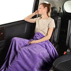 SOCHOW Flannel Fleece Blanket Queen Size, Purple, 90x90 inches - Image 4
