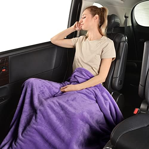 SOCHOW Flannel Fleece Blanket Queen Size, Purple, 90x90 inches - Image 4