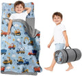 Toddler Nap Mat with Pillow & Blanket for Daycare, Extra Large Kids Nap Mat for Preschool Kindergarten, Roll-Up Sleeping Mat for Boys, Easy Carry Travel Camping Slumber Bag by Duckbe