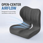 Orthopedic Cushion, Seat Cushion for Office Chair and Car, Ergonomic Memory Foam L-Shaped Integrated Seat Cushions, Lumbar Support & Tailbone Pain Relief for Office Chair (Pro-Double Gray) - Image 4