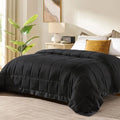 downluxe Down Alternative Blanket for Bed, Satin Trim, King, Black by Downluxe