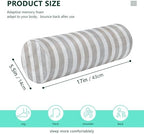 Bolster Pillow for Legs Firm Bedding Neck Roll Pillow Round Pillows Decorative Cylinder Decorative Pillow Lumbar Support Pillow Ghostwhite Stripe - Image 3