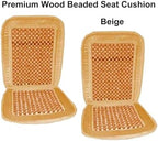ALLBrand Natural Wooden Bead Car Seat Cushion - Comfortable Massaging Cushion for Office and Travel (Bamboo-Beige) - Image 2