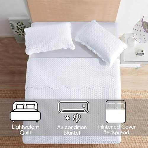 IR Imperial Rooms California King Quilt Bedspread White Leaf 8-Pack - Image 3