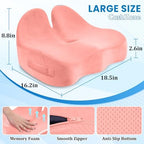 CushZone Ergonomic Seat Cushion, Sciatica Support for Office Chair, Pink - Image 2
