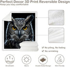 Owl Sherpa Blanket Animal Print Throw Blanket for Men and Women Soft Warm Cozy 60x80 Inches Wisdom Design Bedroom Couch Study Room Decor Gift for Birthday Housewarming Anniversary - Image 7