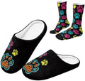 Womens Fuzzy Slipper with Socks Warm Cozy House Slipper and Socks Set Plush Winter Shoes for Indoor by Baxinh