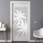 Window Privacy Film Frosted, Gray Tropical Tree Non-Adhesive Static Cling Window Tint, Summer Coastal Palm Trees Insulated Windows Frosted Films for Living Room, 35.4 x 78.7 Inches - Image 3