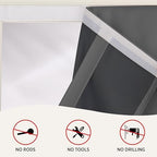 RYB HOME 2 Panels 100% Blackout French Door Curtains Set of 2 - W26 x L72, Grey - No Drill Door Window Curtains Thermal Insulated Privacy Assured Shades for Front Entrance - Image 5