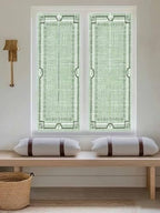 Window Privacy Film Frosted, Sage Green Botanical Reusable Static Cling Window Tints, Vintage Florals Geometric Minimalist Heat Control Windows Films for Offices, Balcony, 29.5 x 118 Inches - Image 5