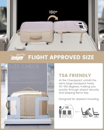 LOVEVOOK Large Travel Backpack for Women, TSA Carry on Backpack for Airplanes, 40L Personal Item Travel Bag for Women fits 17" Laptop,Waterproof Carry on Bag Airplane Approved with 3 Packing Cubes - Image 4