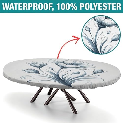 Oval Clear Plastic Tablecloth Protector, Plaid Pattern Printed on Washable Tablecloth, for Home & Daily Use Nightstands, Fits for 54" x 76" Oval Tables - Image 2