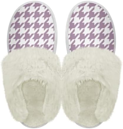 Cotton Slippers With Fluffy Edges House Slippers Non‑Slip Sole by Unknown