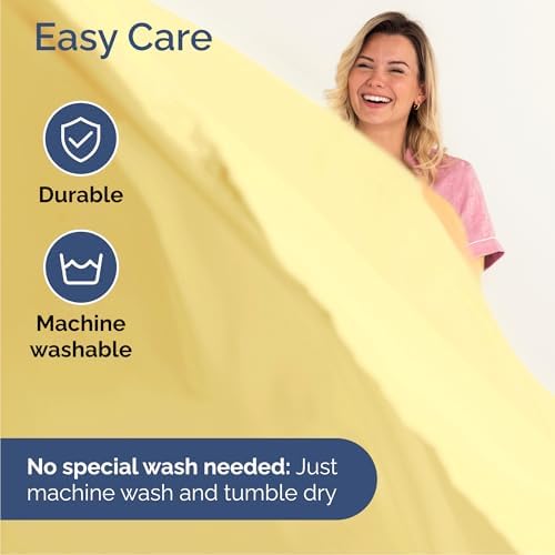 Cal King 6 Piece Bed Sheet Set - Soft, Breathable & Cooling Sheets - Yellow - Image 6