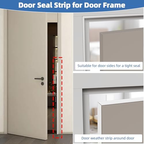 3 Pcs x196”Wedge Weather Stripping Door Seal Strip for Door Frame,White - Image 4