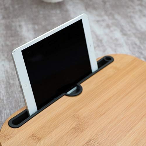 Lap Desk, Laptop Lap Bamboo Desks with Anti-Slip Stopper Removable Pillow Cushion Cover, Right Left Mouse Pad and Wrist Pad, Tablet Phone Holder for Bed Sofa Couch Floor - Image 4