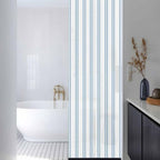 Window Privacy Film Frosted, Blue Stripes Reusable Static Cling Window Tints, Farmhouse Vertical Lines Modern Minimalist Heat Control Windows Films for Offices, Balcony, 29.5 x 118 Inches - Image 3
