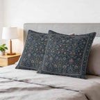 24x24 Pillow Covers Set of 2, Navy Blue Floral Boho Square Throw Pillow Covers for Couch/Sofa/Living Room, Retro Ethnic Tribe Abstract Art Decorative Soft Pillowcases for Couch Throw Pillows - Image 6
