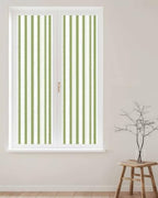 Window Privacy Film Frosted, Sage Green Striped Reusable Static Cling Window Tints, Farmhouse Vertical Stripes Geometric Heat Control Windows Films for Offices, Balcony, 29.5 x 118 Inches - Image 2