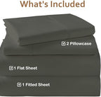 ARlinen 4 PCs Cot Sheets Sets 25" X 75", Egyptian Cotton Fitted Mattress Fits Upto 4"-8" Deep Perfect for Narrow Twin/RV Bunk/Guest Bed Replacement/Camping, Dark Grey - Image 3
