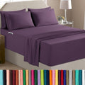 Elegant Comfort Luxury Soft 4-Piece 1500 Premium Hotel Quality Bed Sheet Set with Extra Deep Pockets 18-24 Inch, Wrinkle Free, Storage Pockets, Extra Deep Pocket 4PC Sheets, Twin XL, Purple by ELEGANTCOMFORT