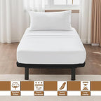 ARlinen 4 PCs Cot Sheets Sets 30" X 80", Egyptian Cotton Fitted Mattress Fits Upto 4"-8" Deep Perfect for Narrow Twin/RV Bunk/Guest Bed Replacement/Camping, White - Image 2