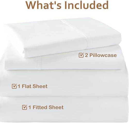 ARlinen 4 PCs Cot Sheets Sets 30" X 80", Egyptian Cotton Fitted Mattress Fits Upto 4"-8" Deep Perfect for Narrow Twin/RV Bunk/Guest Bed Replacement/Camping, White - Image 3