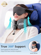 Inspireyes Travel Neck Pillow Seat Strap System, Long Flight Stable Support - Image 2