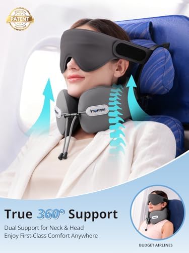 Inspireyes Travel Neck Pillow Seat Strap System, Long Flight Stable Support - Image 2