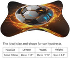 Cool Soccer Ball Car Neck Pillows 2 Pack Removable Ergonomic Cervical Support Pillow Fashion Cozy Bone Shaped Pillows Soft Car Headrest Pillow for Office Airplane Most Car - Image 2