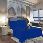 Mocassi King Sheet Set - Luxury Hotel 1800 Premier Bedding Sheets & Pillowcases - Ultra Soft Breathable & Cooling Bed Sheets - Deep Pocket - Wrinkle Resistant - 4 Piece Set - King, Imperial Blue - Image 3