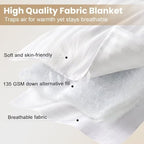 downluxe Down Alternative Blanket for Bed, Satin Trim, King, Ivory - Image 4