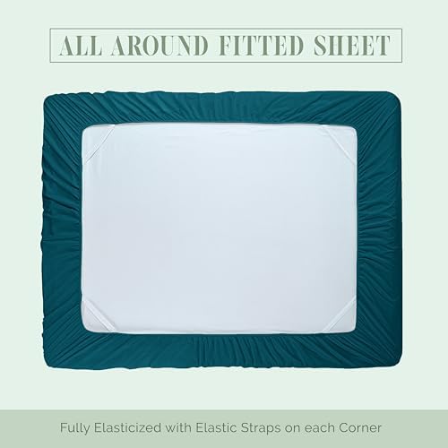 Elegant Comfort 1500 Premium Quality 6-Piece Bed Sheet Set - 18-24 Inch Extra Deep Pocket, Smart Storage Pockets, Wrinkle Free Ultra Soft 6PC Extra Deep Pocket Sheets, King, Marine Teal - Image 7