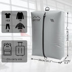 ONTYZZ Vacuum Bags for Travel Reusable Vacuum Compression Bags, 3 Pc Grey - Image 6