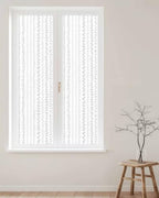 Window Privacy Film Frosted, Modern Minimalist Reusable Static Cling Window Tints, Rustic Leaves Vertical Stripes Gray Heat Control Windows Films for Offices, Balcony, 29.5 x 118 Inches - Image 2