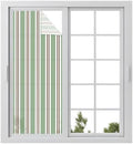 Window Privacy Film Frosted, Green Brown Striped Static Cling Door Window Covering, Modern Farmhouse Vertical Stripes UV Blocking Windows Film for Office, Hotel, Bedroom, 29.5 x 78.7 Inches by Unknown