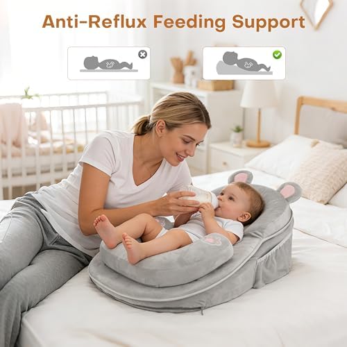Baby Feeding Pillow, Anti-Reflux Infant Lounger Pillow for Reducing Spit-Up - Image 4