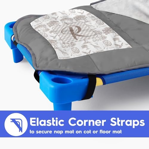 Personalized Toddler Nap Mat for Boys, Custom Name Kids Sleeping Mat for Preschool, Daycare Cot Nap Mat with Corner Straps, Roll-Up Slumber Mat with Soft Blanket & Pillow - Image 5
