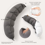 Peallow(Pat. Pend) – Long Round Body Pillow for Adults, Bolster Pillow for Sleeping, Soft and Supportive Pillow for Sleeping & Lumbar Support (Urban Grey, 29.5") - Image 3