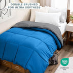 Bare Home Reversible Comforter (Twin/Twin XL, Grey/Medium Blue) - Image 3